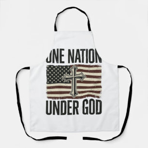 Tablier Une nation sous Dieu croix patriotique