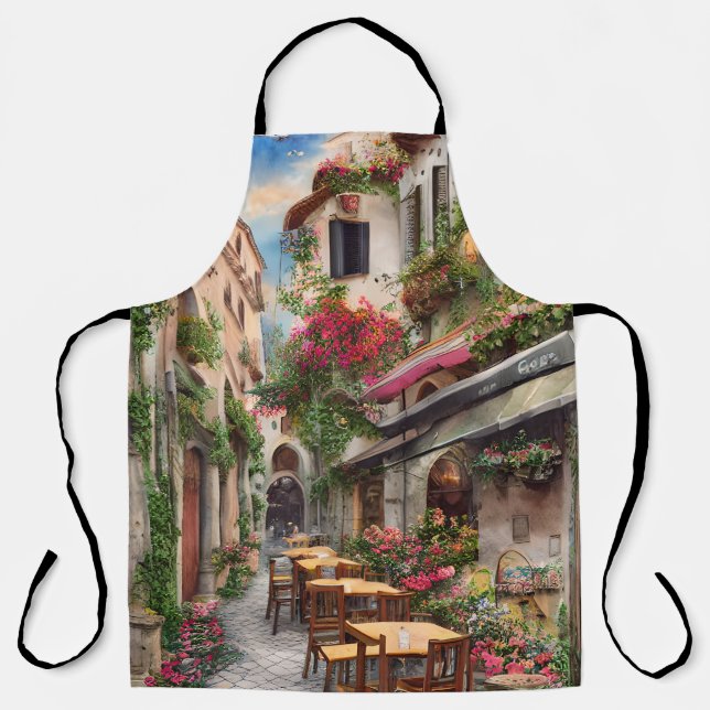 Tablier Une scène de rue italienne Série de conception d'é (Recto)