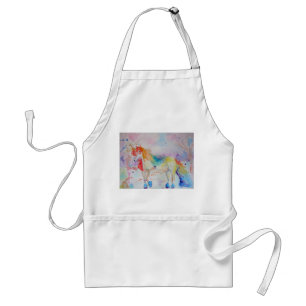 Tablier Unicorn Aquarelle Peinture Art Kitchen Apron