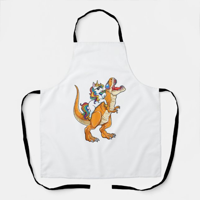 Tablier Unicorn équitation T rex Hommes Dinosaur Drôle Gar (Recto)