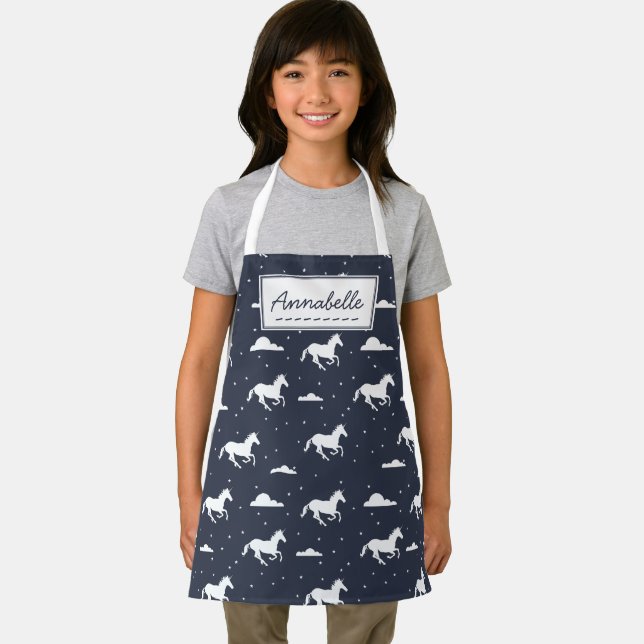 Tablier Unicorn Midnight Sky Motif personnalisé (Insitu)