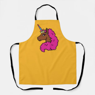 Tablier Unicorne Afro Rose Chaud