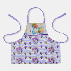 Tablier Unicorne Aquarelle Peinture Purple Girls art Apron