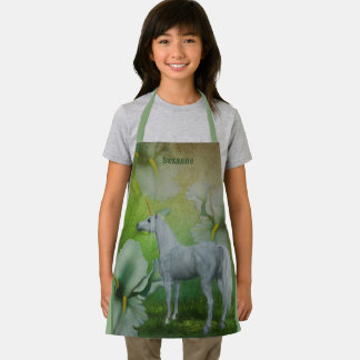 Tablier Unicorne Avec Fleurs D'Imaginaire Personnalisée