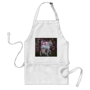 Tablier Unicorne Blanche En Imaginaire Forestier Apron