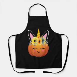 Tablier Unicorne Citrouille Halloween Thanksgiving Cadeau