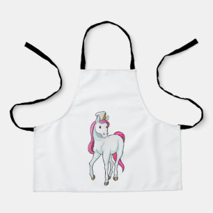 Tablier Unicorne comme Cuisinière avec casquette chef
