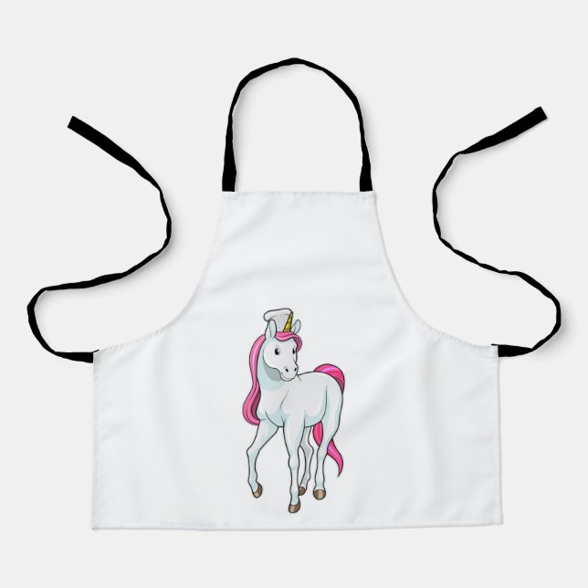 Tablier Unicorne comme Cuisinière avec casquette chef (Recto)