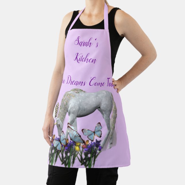 Tablier Unicorne Et Papillons Animal Apron (Insitu)