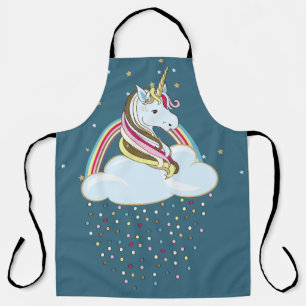 Tablier Unicorne vintage : Illustration des nuages arc-en-