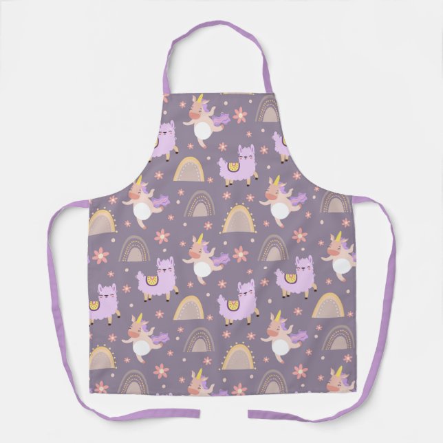 Tablier Unicornes Et Llamas (Recto)