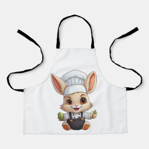 Tablier Unique Amoureux des animaux Art Cute Chef Bunny