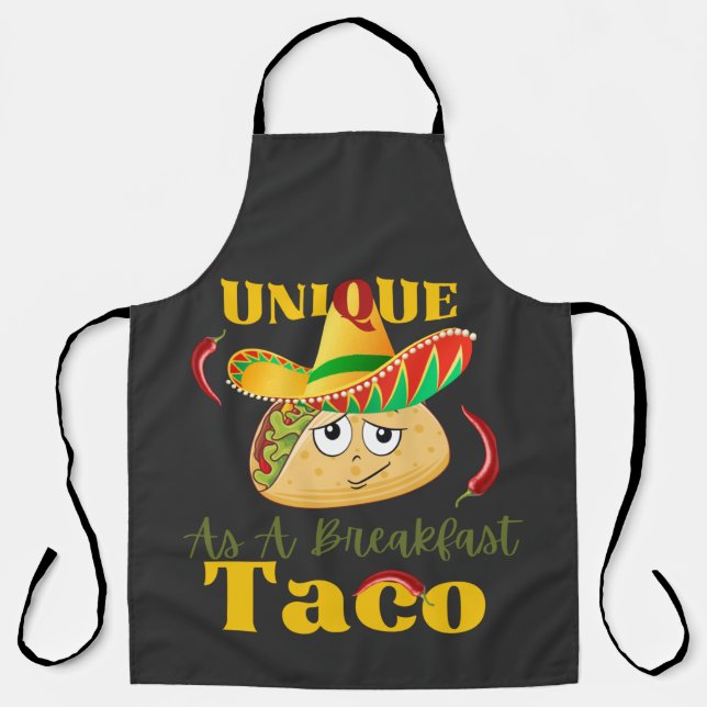 Tablier Unique En Petit Déjeuner Taco Joyeux Taco Souriant (Recto)