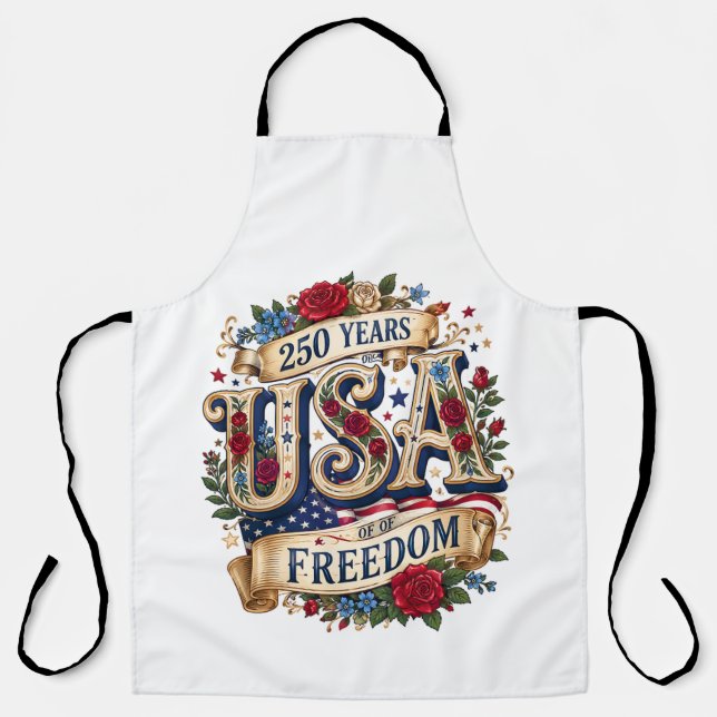 Tablier usa 250 ans de liberté florale americana (Recto)