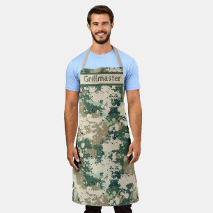 Tablier Ustensiles de cuisine et de grill à motif camoufla