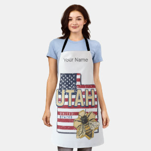 Tablier Utah Bee États-Unis Carte Retro Vintage USA