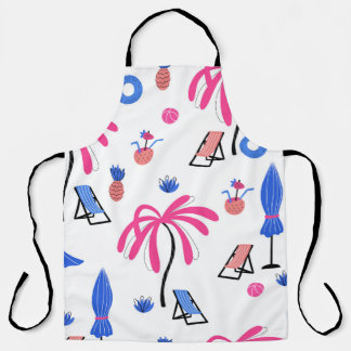 Tablier Vacances d'été : Palm Trees Ananas Motif