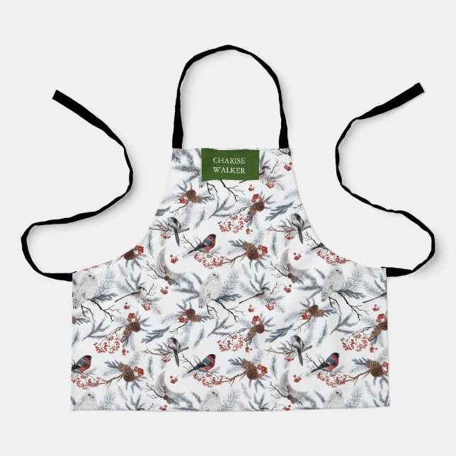 Tablier vacances hiver merveilleux enfants monogram apron (Recto)