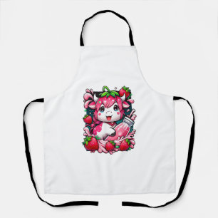 Tablier Vache de fraise Kawaii Anime Lait de fraise
