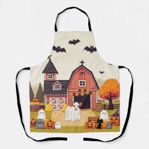 Tablier Vache de Halloween mignonne et ferme