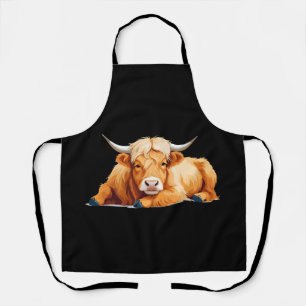 Tablier Vache de Highland Adorable animal Dormir détente a