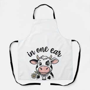 Tablier Vache drôle avec une oreille dans l'autre du tee-s
