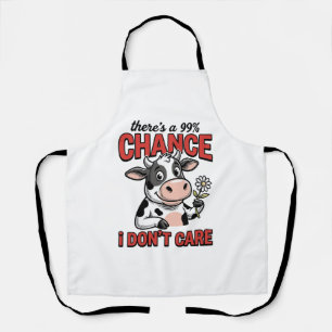 Tablier Vache Drôle Chance Je M'en Fiche Vintage