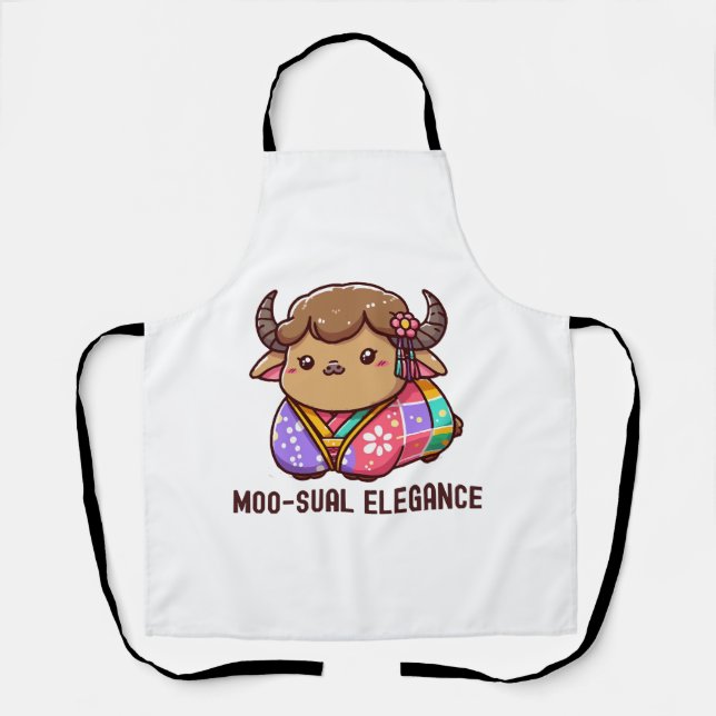 Tablier Vache en élégance en Highland (Recto)