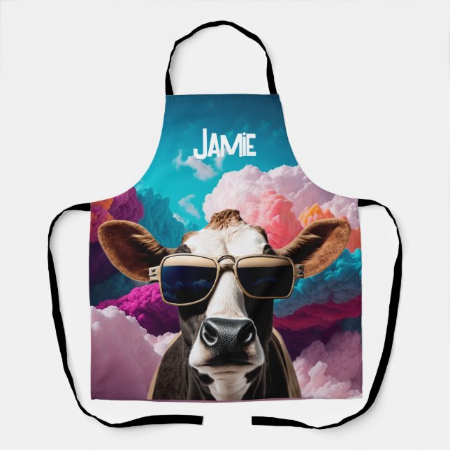Tablier Vache funky dans les lunettes de soleil (Recto)