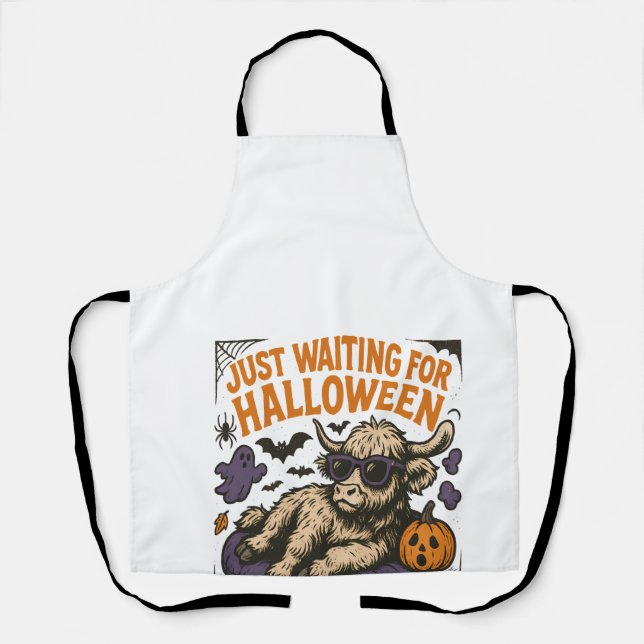 Tablier Vache Highland attendant Halloween (Recto)