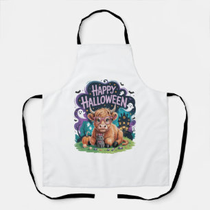 Tablier Vache Highland Mignonne d'Halloween (2)