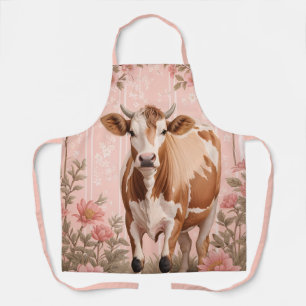 Tablier Vache Jersey Adorable Floral Rose