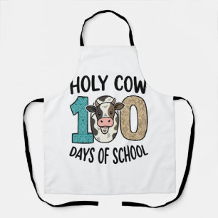 Tablier Vache sacrée 100 jours d'école Vintage Cow Shirt D