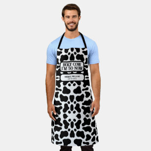 Tablier Vache sacrée Funny Black White 50e anniversaire