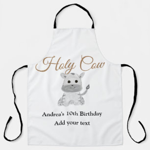 Tablier Vache sacrée mignonne ferme anniversaire ajouter n
