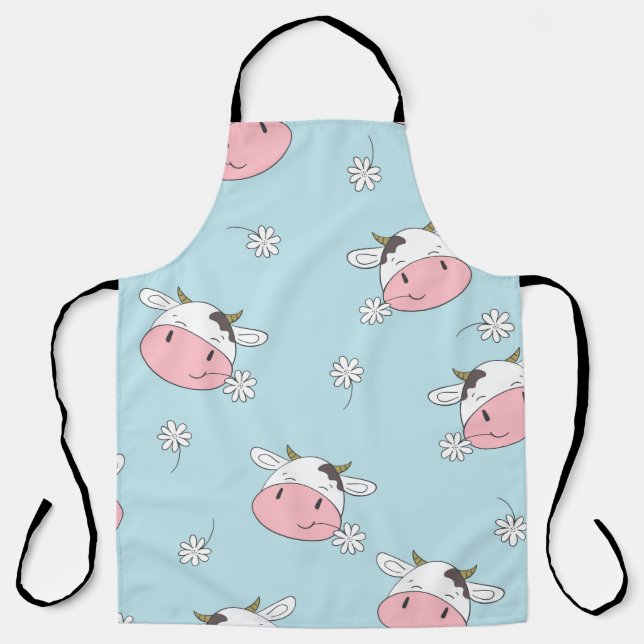 Tablier Vaches mignonnes sans couture motif. dossier enfan (Recto)