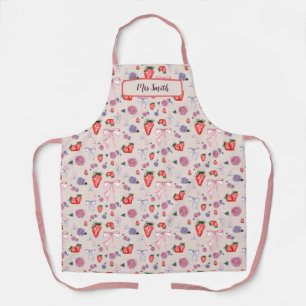 Tablier Vaches, Roses et fraises Coquette Motif
