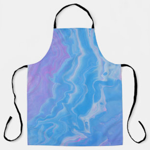TABLIER VAGUES ABSTRAITES PASTEL ET BLEU