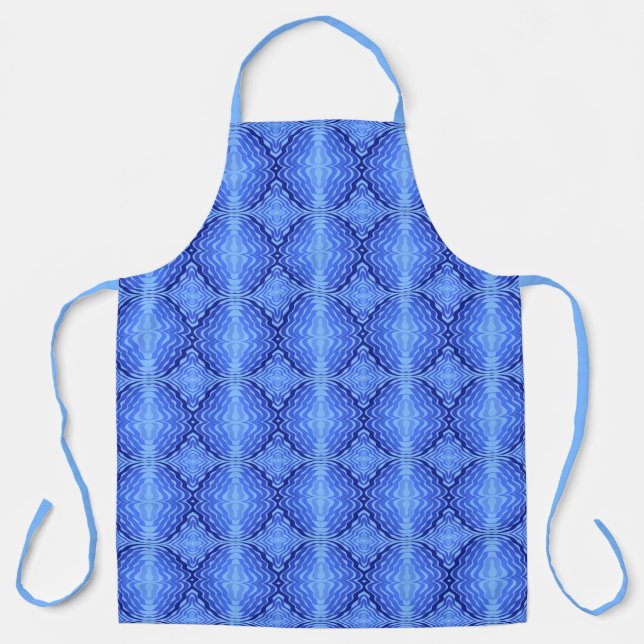 Tablier Vagues bleues réfléchissantes Moderne Design abstr (Recto)