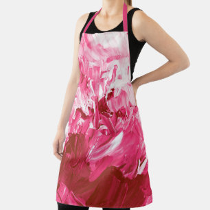 Tablier Vagues de peinture rose Abstraite