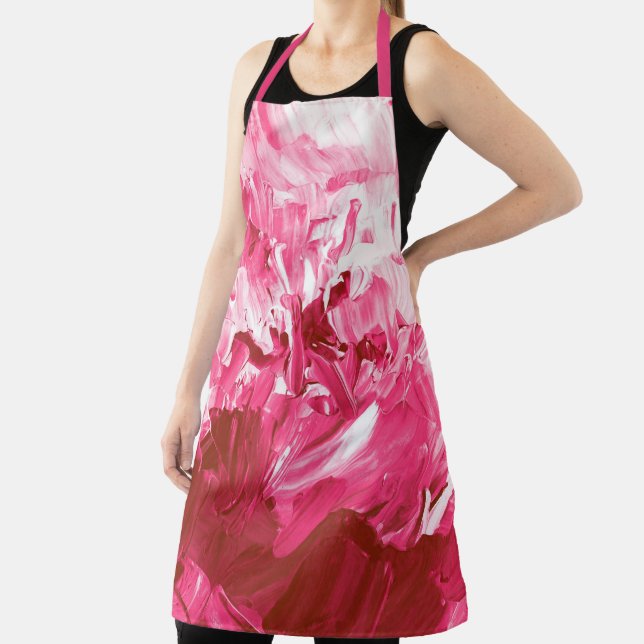 Tablier Vagues de peinture rose Abstraite (Insitu)
