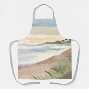 Tablier Vagues de plage Aquarelle de l'océan côtier