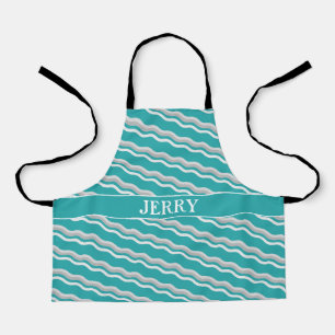 Tablier Vagues Marine gris Motif minimal