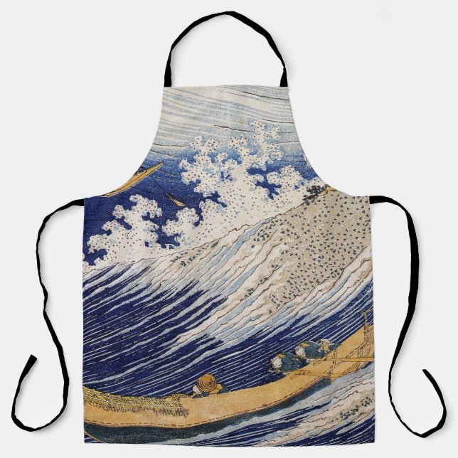 Tablier Vagues océaniques Hokusai Bateaux en mer (Recto)