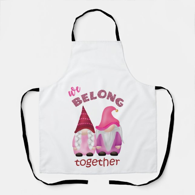 Tablier Valentine gnomes : nous appartenons ensemble apron (Recto)