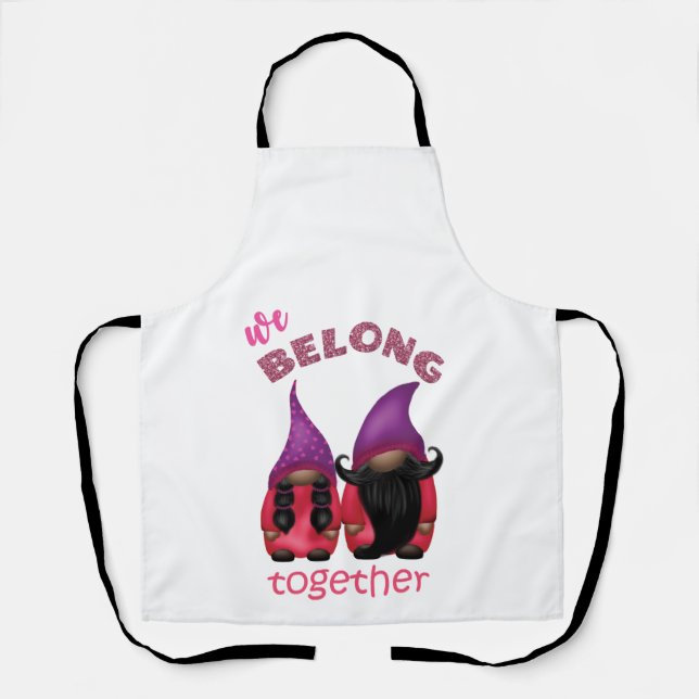 Tablier Valentine gnomes : nous appartenons ensemble apron (Recto)
