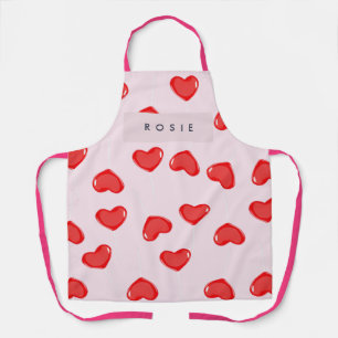 Tablier Valentines personnalisées de Lolipop Coeur Monogra