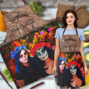 Tablier Vallarta Catrinas avec Fleurs & Bougies 1718