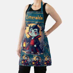 Tablier Vampire mignon avec Lantern Kawaii Halloween