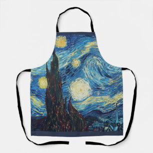 Tablier Van Gogh Nuit étoilée Vintage Bleu Chef-d'œuvre